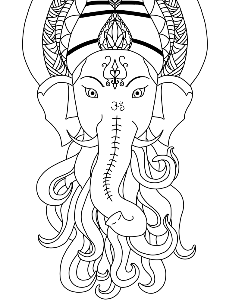 Dibujo para colorear: Mitología hindú (Dioses y diosas) #109368 - Dibujos para Colorear e Imprimir Gratis