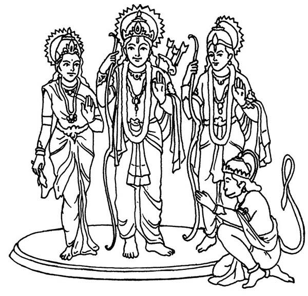 Dibujo para colorear: Mitología hindú (Dioses y diosas) #109420 - Dibujos para Colorear e Imprimir Gratis
