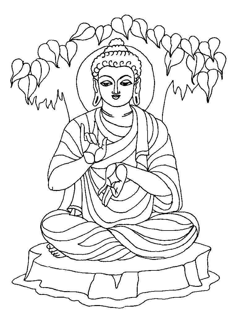Dibujo para colorear: Mitología hindú: Buda (Dioses y diosas) #89518 - Dibujos para Colorear e Imprimir Gratis