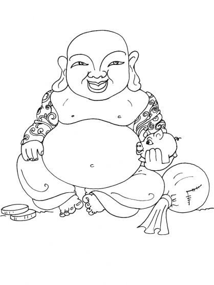 Dibujo para colorear: Mitología hindú: Buda (Dioses y diosas) #89520 - Dibujos para Colorear e Imprimir Gratis