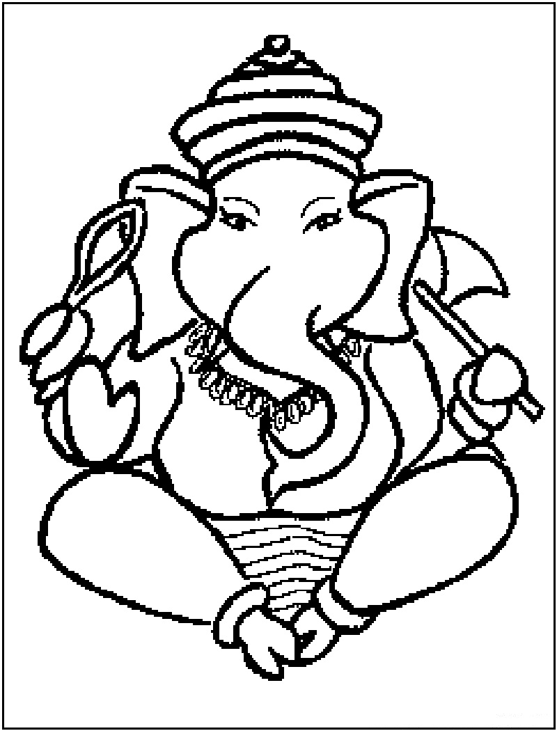 Dibujo para colorear: Mitología hindú: Ganesh (Dioses y diosas) #96863 - Dibujos para Colorear e Imprimir Gratis