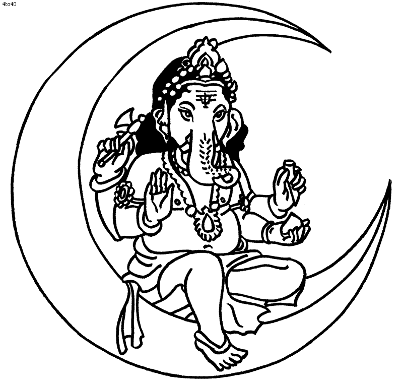 Dibujo para colorear: Mitología hindú: Ganesh (Dioses y diosas) #96903 - Dibujos para Colorear e Imprimir Gratis