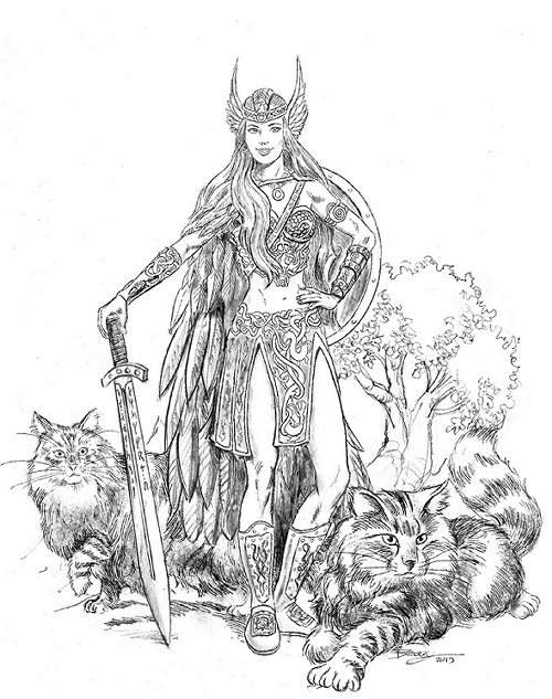 Dibujo para colorear: Mitología nórdica (Dioses y diosas) #110477 - Dibujos para Colorear e Imprimir Gratis