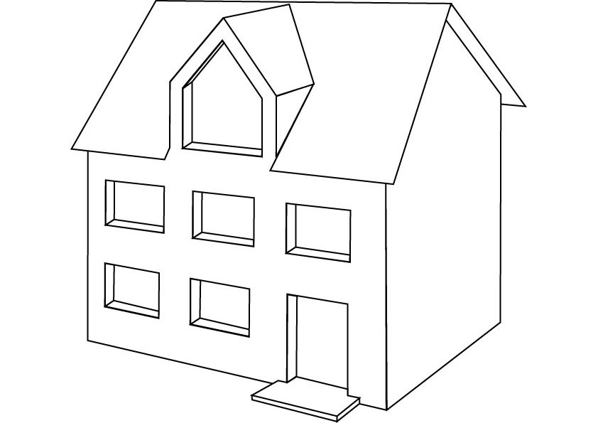 Dibujo para colorear: Casa (Edificios y Arquitectura) #64747 - Dibujos para Colorear e Imprimir Gratis