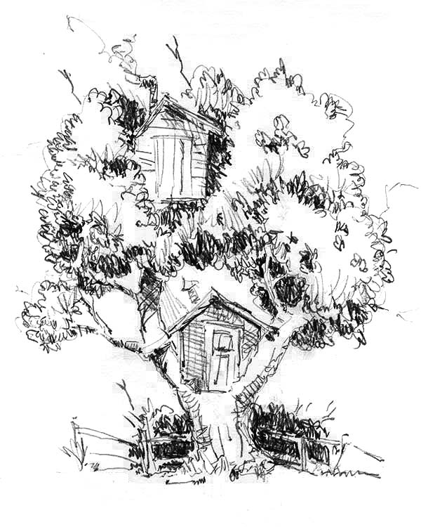 Dibujo para colorear: Casa del árbol (Edificios y Arquitectura) #66084 - Dibujos para Colorear e Imprimir Gratis