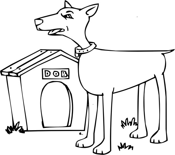 Dibujo para colorear: Caseta del perro (Edificios y Arquitectura) #62382 - Dibujos para Colorear e Imprimir Gratis