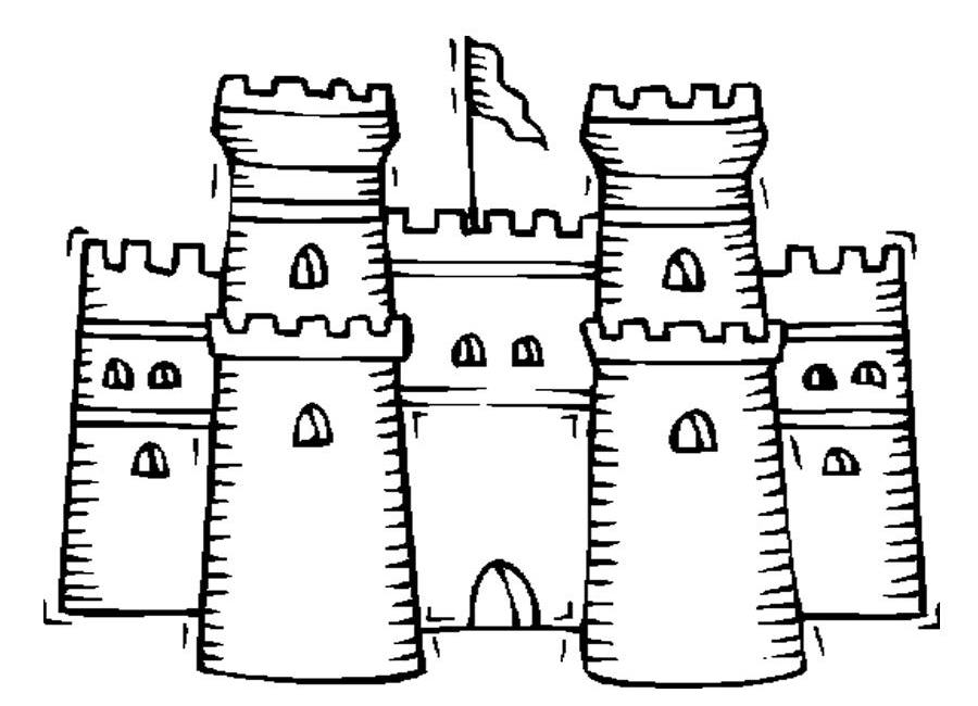 Dibujo para colorear: Castillo (Edificios y Arquitectura) #62040 - Dibujos para Colorear e Imprimir Gratis
