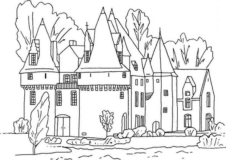 Dibujo para colorear: Castillo (Edificios y Arquitectura) #62065 - Dibujos para Colorear e Imprimir Gratis