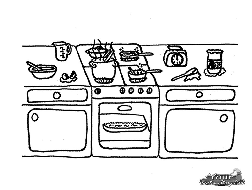 Dibujo para colorear: Cocina (Edificios y Arquitectura) #63543 - Dibujos para Colorear e Imprimir Gratis