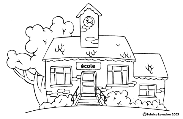 Dibujo para colorear: Escuela (Edificios y Arquitectura) #64050 - Dibujos para Colorear e Imprimir Gratis