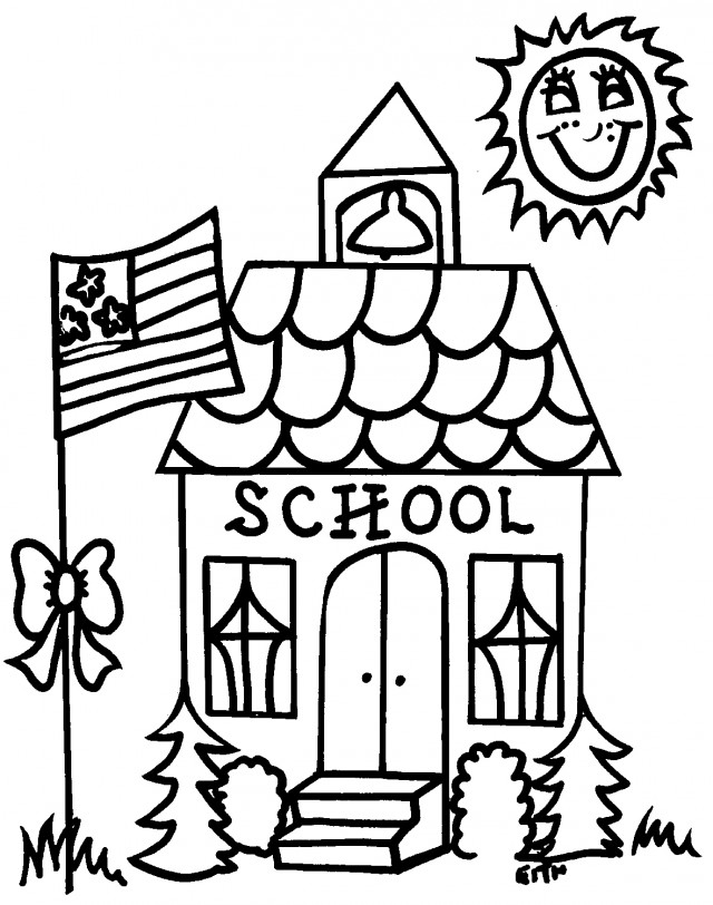 Dibujo para colorear: Escuela (Edificios y Arquitectura) #66871 - Dibujos para Colorear e Imprimir Gratis