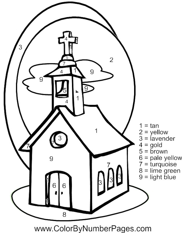 Dibujo para colorear: Iglesia (Edificios y Arquitectura) #64166 - Dibujos para Colorear e Imprimir Gratis