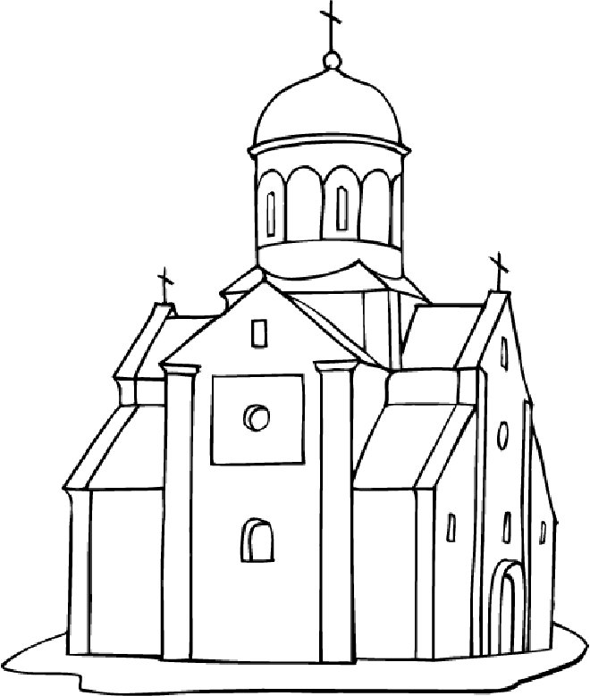 Dibujo para colorear: Iglesia (Edificios y Arquitectura) #64167 - Dibujos para Colorear e Imprimir Gratis