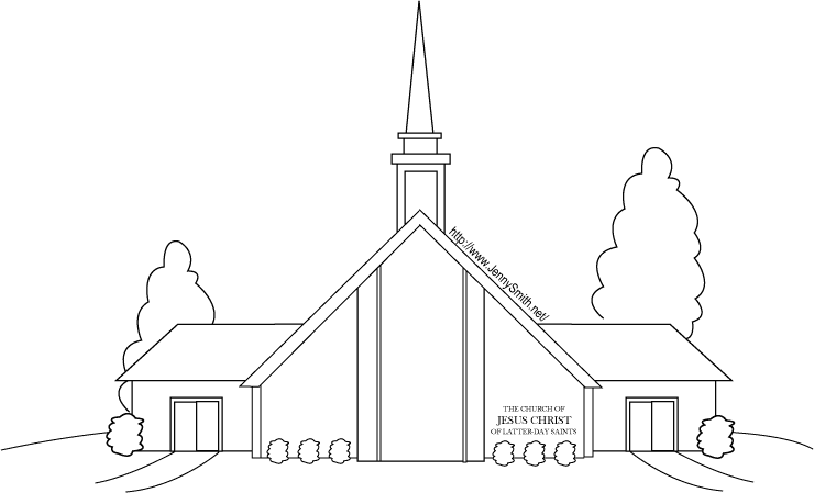 Dibujo para colorear: Iglesia (Edificios y Arquitectura) #64186 - Dibujos para Colorear e Imprimir Gratis