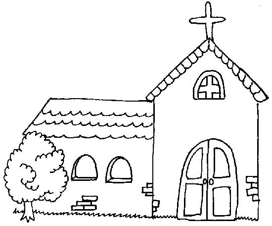 Dibujo para colorear: Iglesia (Edificios y Arquitectura) #64234 - Dibujos para Colorear e Imprimir Gratis