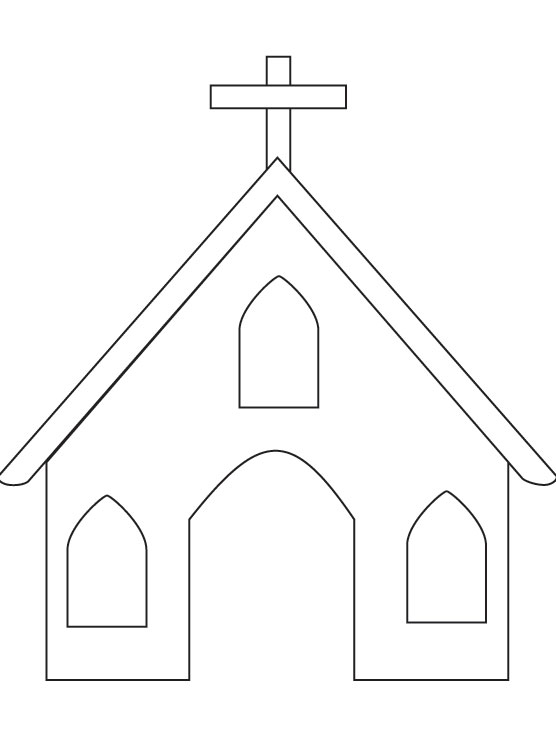 Dibujo para colorear: Iglesia (Edificios y Arquitectura) #64303 - Dibujos para Colorear e Imprimir Gratis