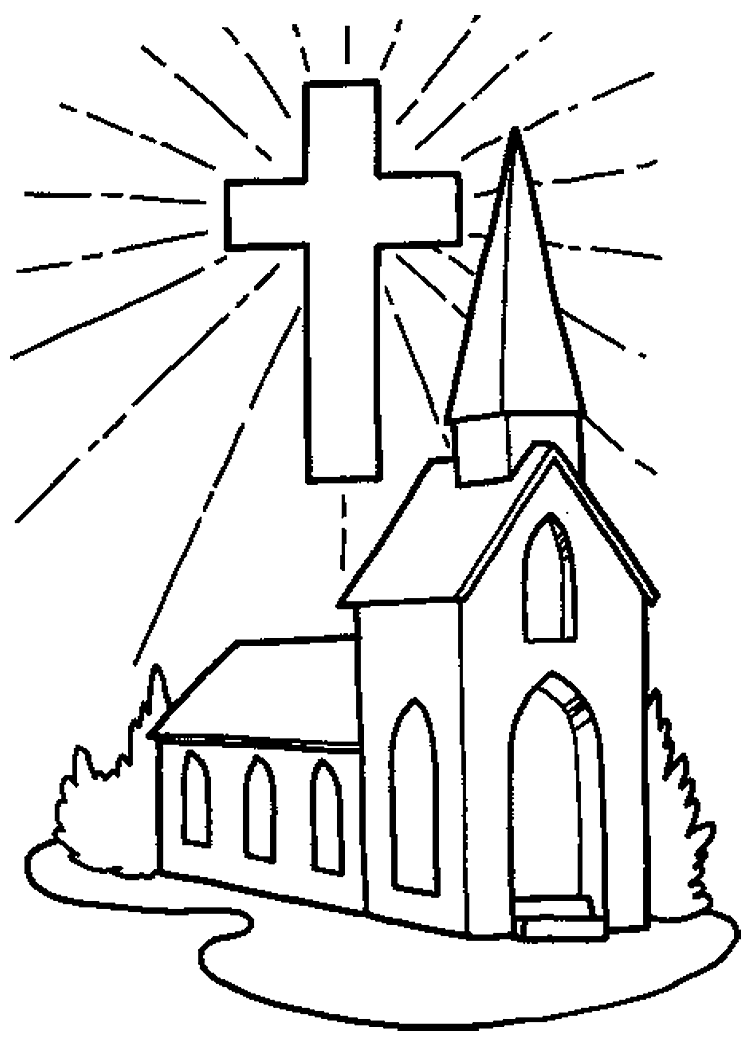 Dibujo para colorear: Iglesia (Edificios y Arquitectura) #64313 - Dibujos para Colorear e Imprimir Gratis