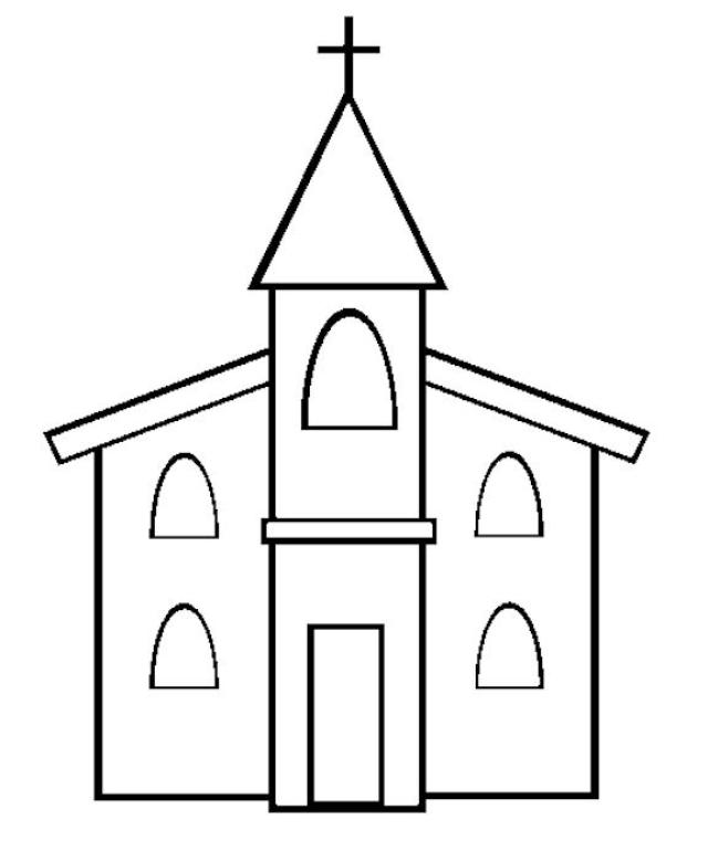 Dibujo para colorear: Iglesia (Edificios y Arquitectura) #64314 - Dibujos para Colorear e Imprimir Gratis