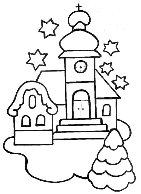Dibujo para colorear: Iglesia (Edificios y Arquitectura) #64371 - Dibujos para Colorear e Imprimir Gratis