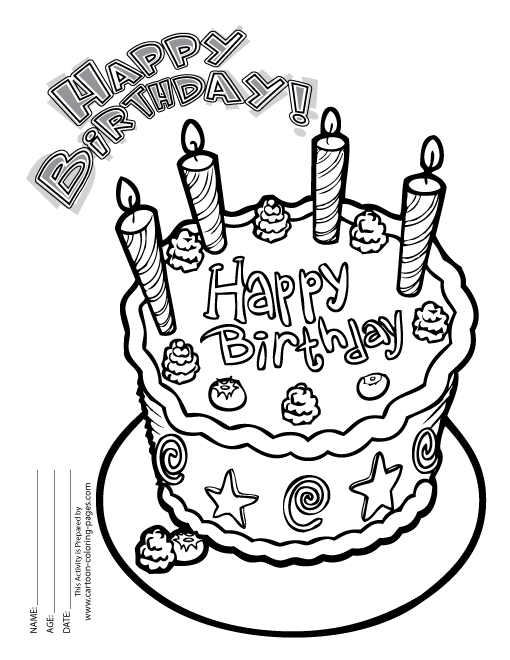 Dibujo para colorear: Aniversario (Fiestas y ocasiones especiales) #57123 - Dibujos para Colorear e Imprimir Gratis