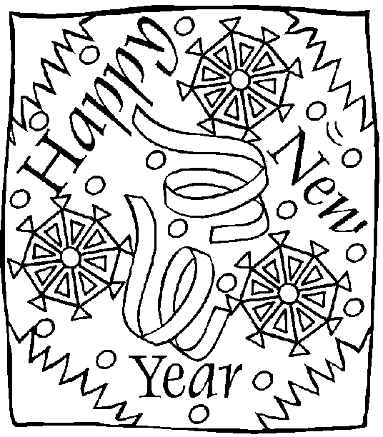 Dibujo para colorear: Año nuevo (Fiestas y ocasiones especiales) #60755 - Dibujos para Colorear e Imprimir Gratis