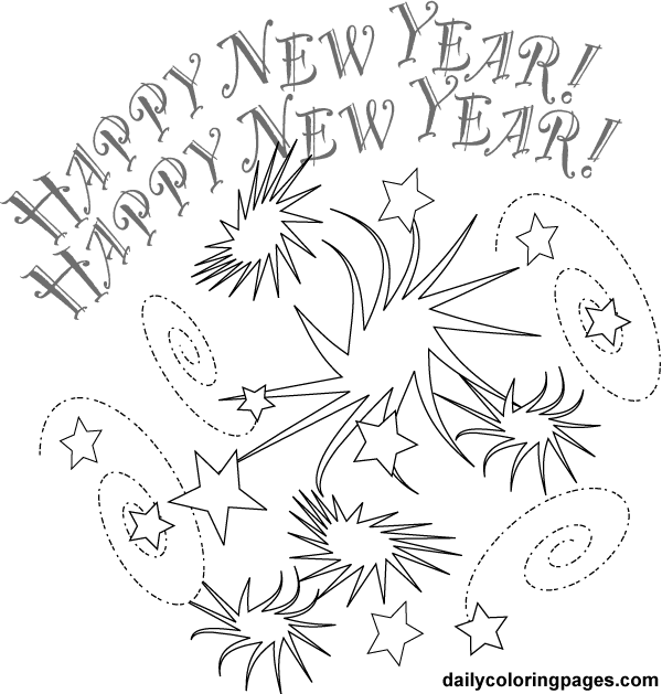 Dibujo para colorear: Año nuevo (Fiestas y ocasiones especiales) #60783 - Dibujos para Colorear e Imprimir Gratis