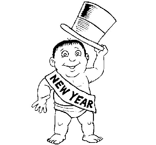 Dibujo para colorear: Año nuevo (Fiestas y ocasiones especiales) #60944 - Dibujos para Colorear e Imprimir Gratis