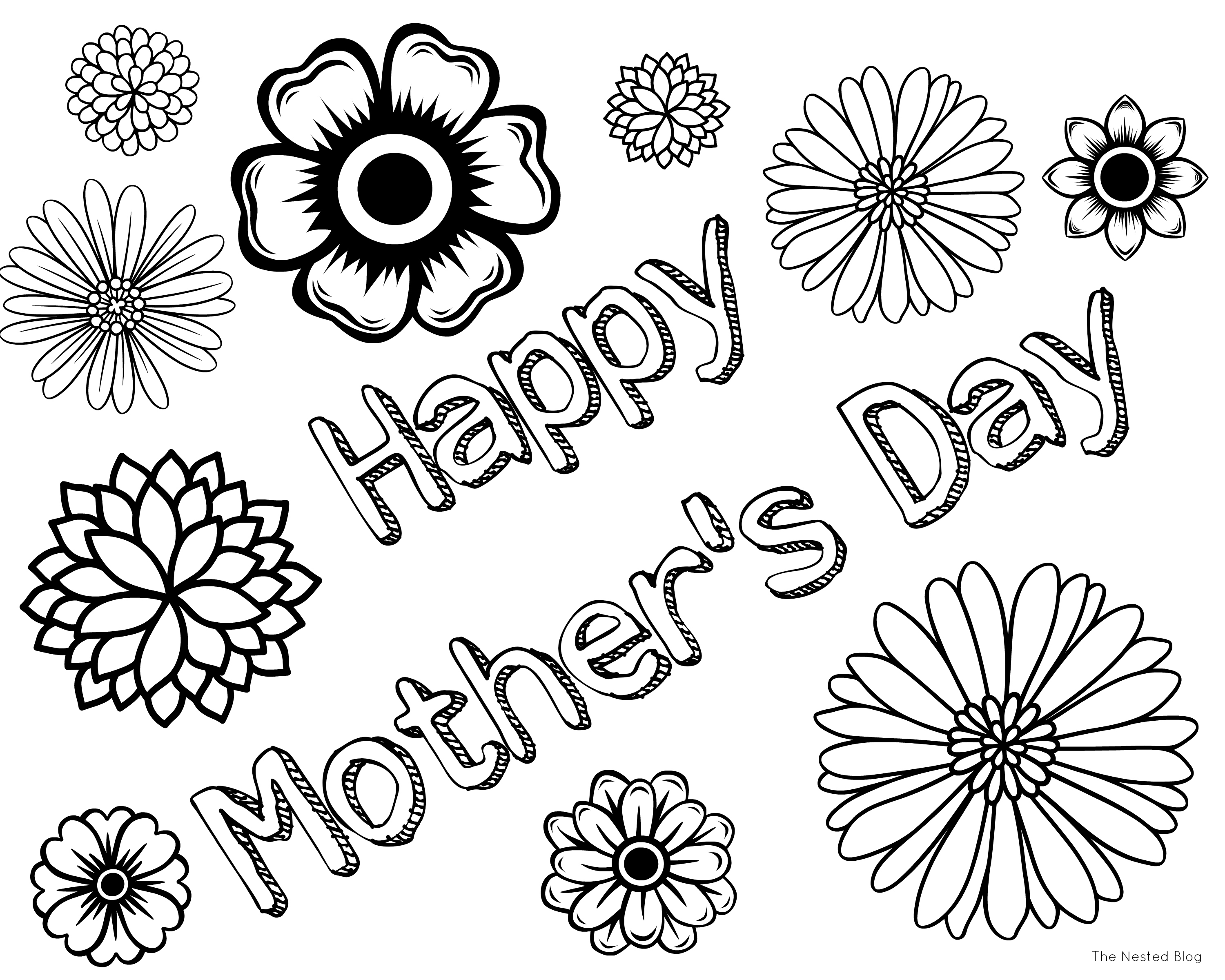 Dibujo para colorear: Día de la Madre (Fiestas y ocasiones especiales) #129764 - Dibujos para Colorear e Imprimir Gratis