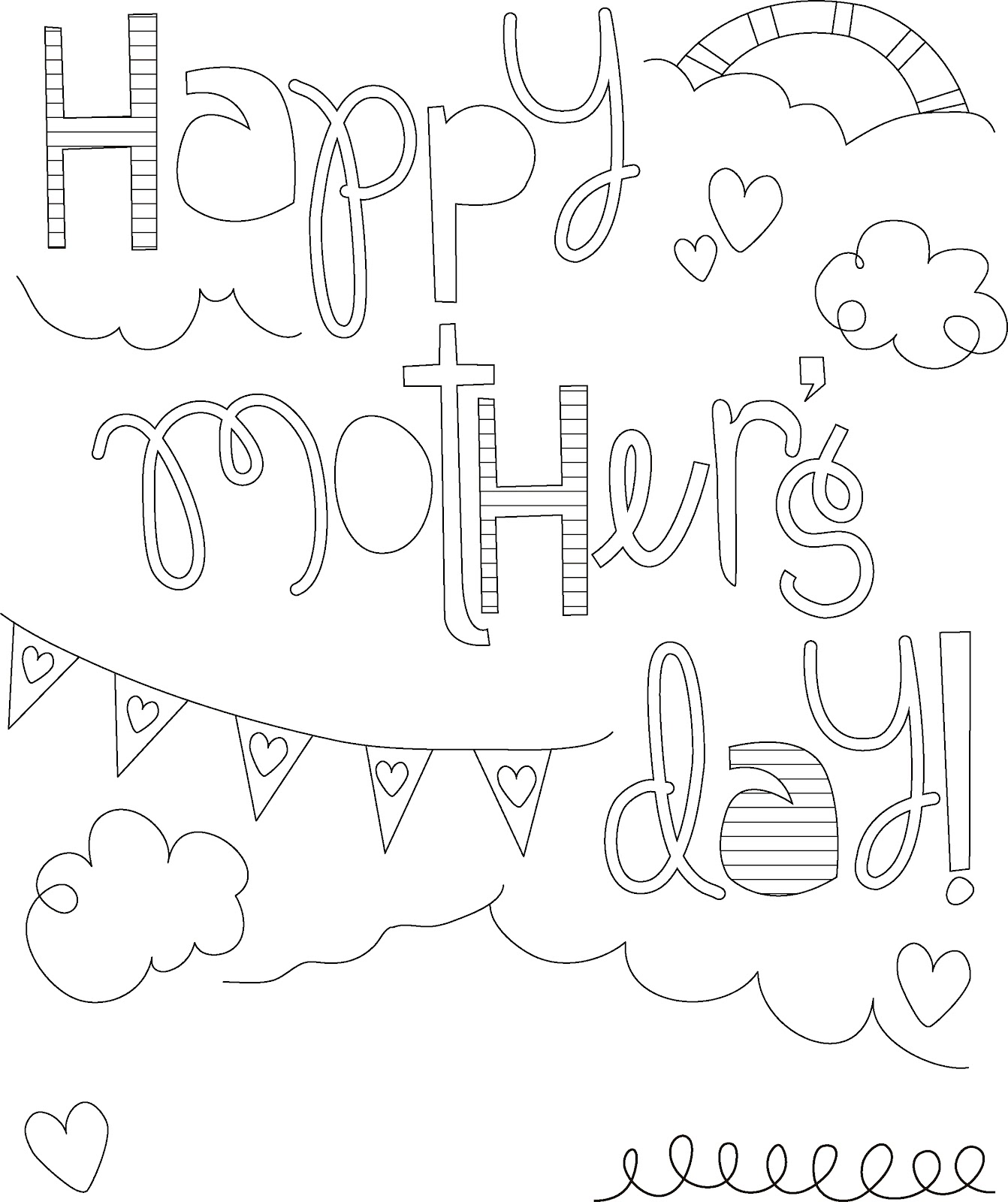 Dibujo para colorear: Día de la Madre (Fiestas y ocasiones especiales) #129882 - Dibujos para Colorear e Imprimir Gratis