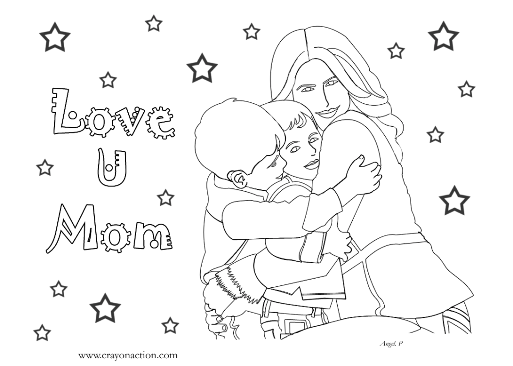 Dibujo para colorear: Día de la Madre (Fiestas y ocasiones especiales) #129883 - Dibujos para Colorear e Imprimir Gratis