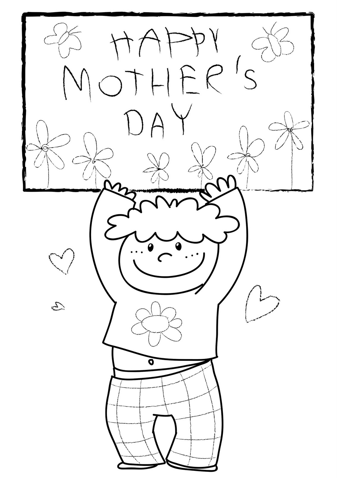 Dibujo para colorear: Día de la Madre (Fiestas y ocasiones especiales) #129984 - Dibujos para Colorear e Imprimir Gratis