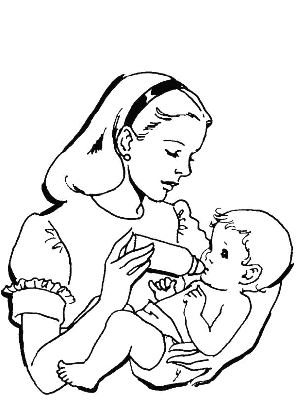 Dibujo para colorear: Día de la Madre (Fiestas y ocasiones especiales) #129994 - Dibujos para Colorear e Imprimir Gratis