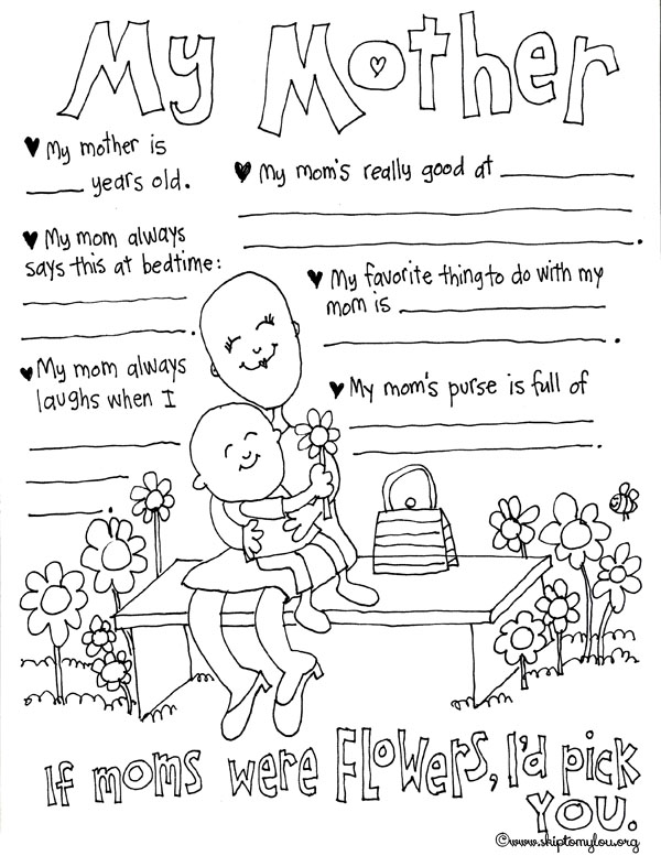Dibujo para colorear: Día de la Madre (Fiestas y ocasiones especiales) #130021 - Dibujos para Colorear e Imprimir Gratis