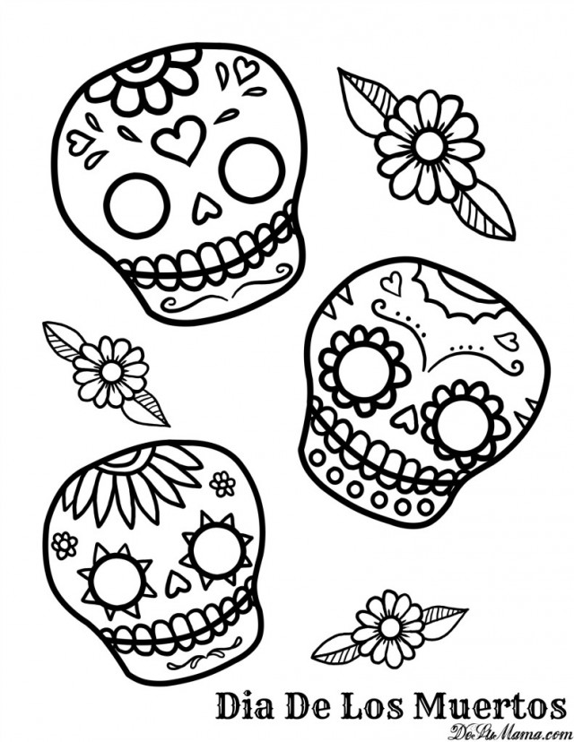 Dibujo para colorear: Día de los Muertos (Fiestas y ocasiones especiales) #60182 - Dibujos para Colorear e Imprimir Gratis