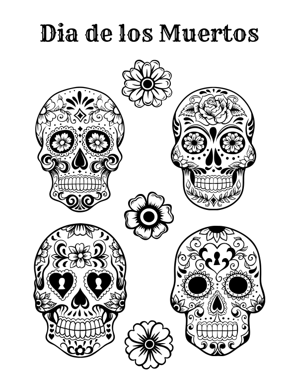 Dibujo para colorear: Día de los Muertos (Fiestas y ocasiones especiales) #60214 - Dibujos para Colorear e Imprimir Gratis