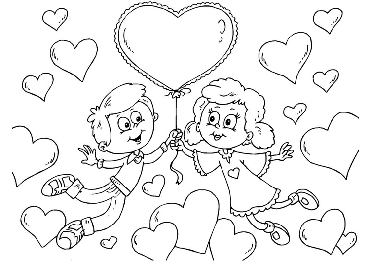 Dibujo para colorear: Día de San Valentín (Fiestas y ocasiones especiales) #54042 - Dibujos para Colorear e Imprimir Gratis