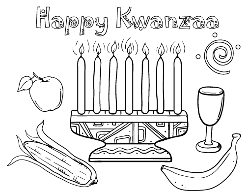 Dibujo para colorear: Kwanzaa (Fiestas y ocasiones especiales) #60412 - Dibujos para Colorear e Imprimir Gratis
