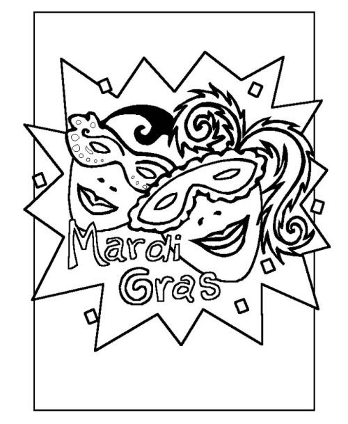Dibujo para colorear: Mardi Gras (Fiestas y ocasiones especiales) #60660 - Dibujos para Colorear e Imprimir Gratis