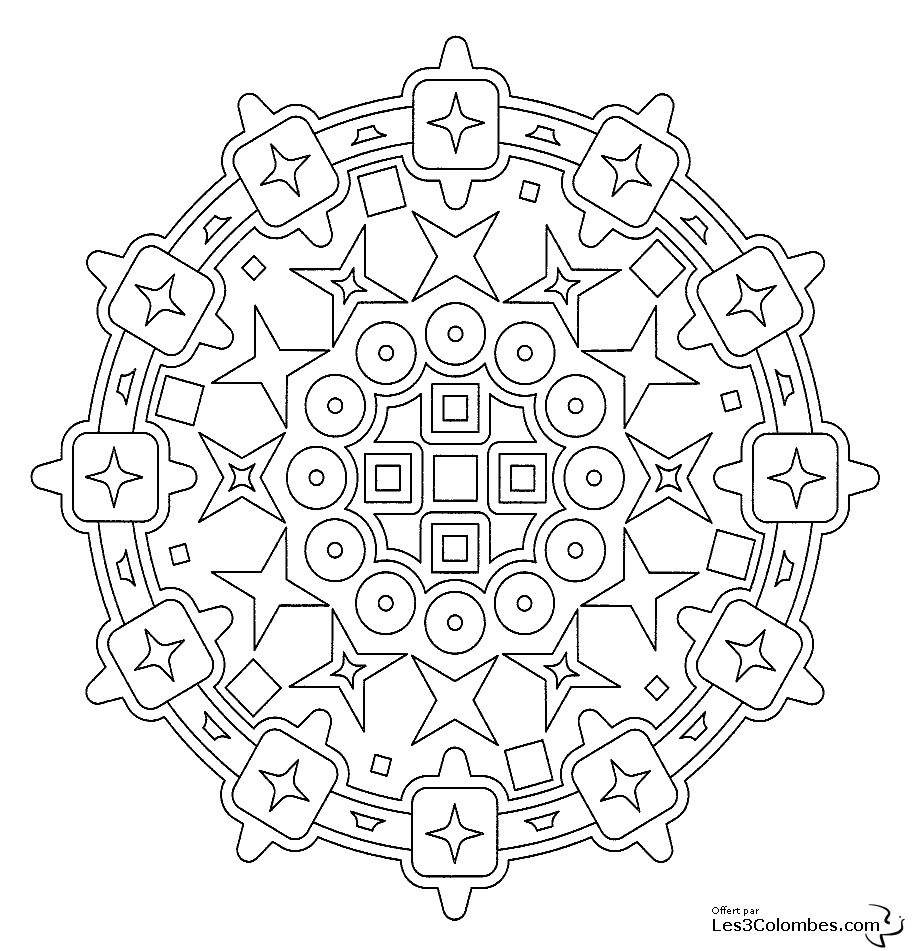 Dibujo para colorear: Mandalas Estrella (Mandalas) #118018 - Dibujos para Colorear e Imprimir Gratis