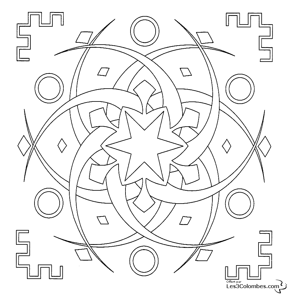 Dibujo para colorear: Mandalas Estrella (Mandalas) #118032 - Dibujos para Colorear e Imprimir Gratis