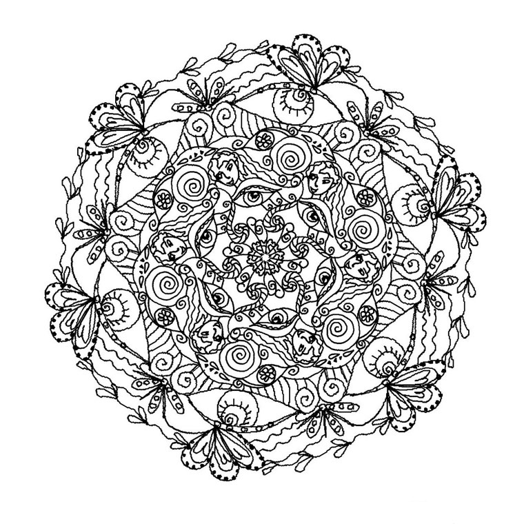Dibujo para colorear: Mandalas Mariposa (Mandalas) #117406 - Dibujos para Colorear e Imprimir Gratis