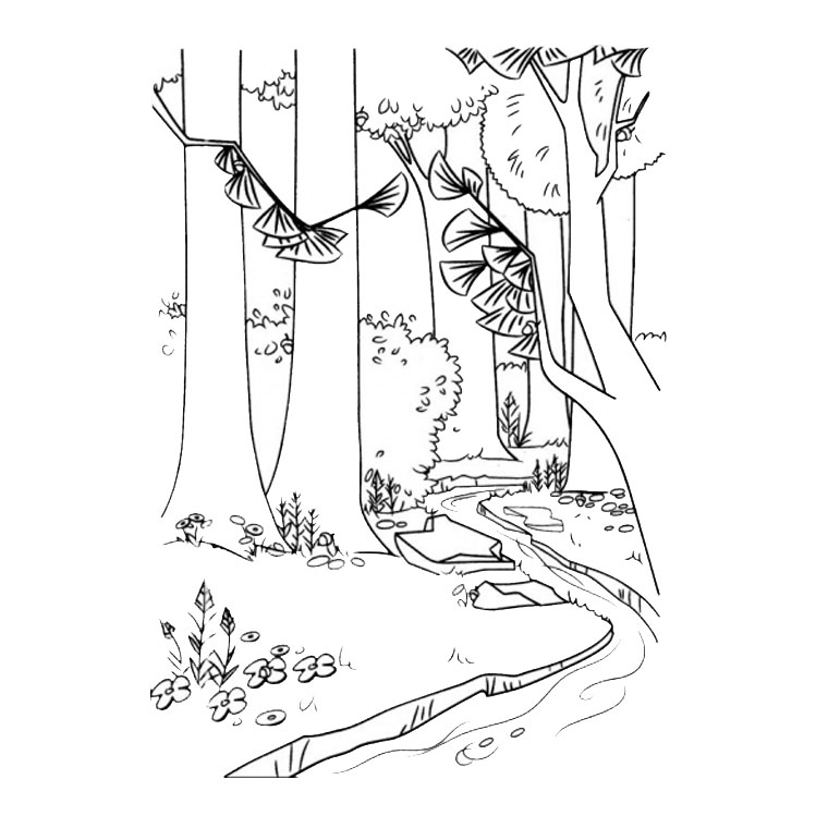 Dibujo para colorear: Bosque (Naturaleza) #157000 - Dibujos para Colorear e Imprimir Gratis