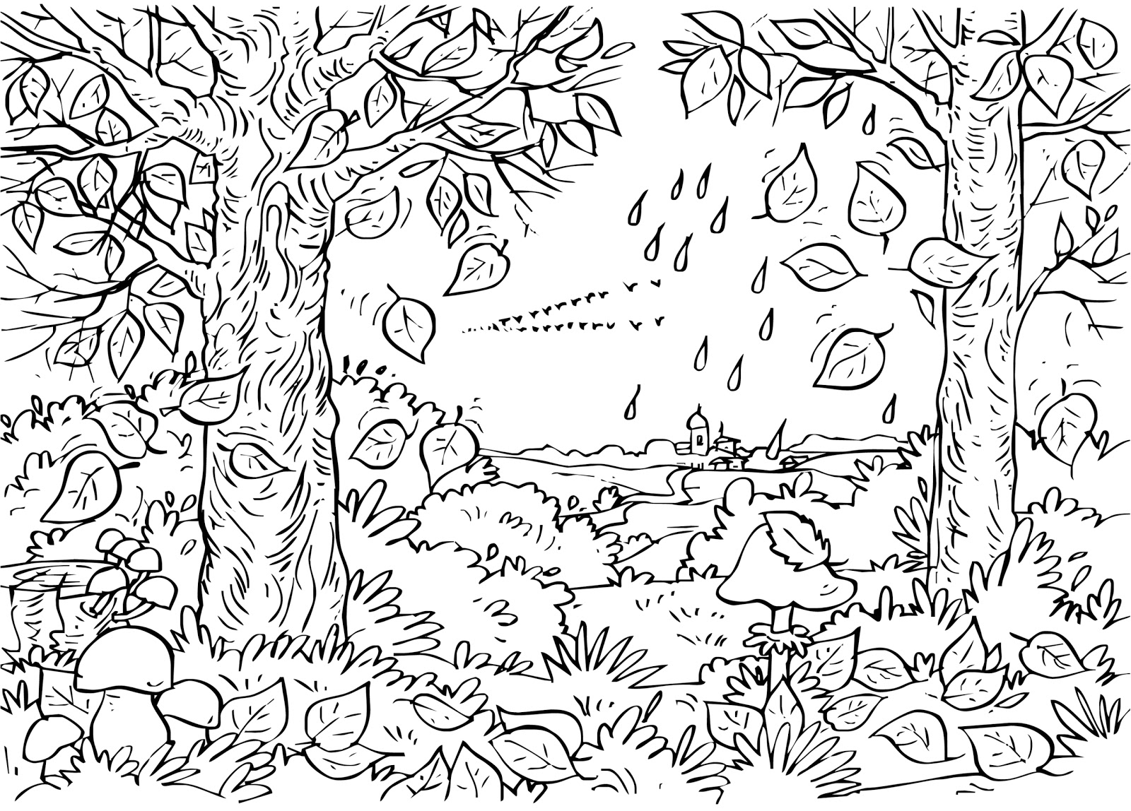 Dibujo para colorear: Bosque (Naturaleza) #157074 - Dibujos para Colorear e Imprimir Gratis