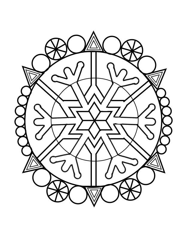 Dibujo para colorear: Copo de nieve (Naturaleza) #160545 - Dibujos para Colorear e Imprimir Gratis