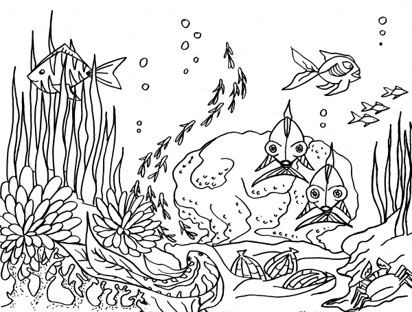 Dibujo para colorear: Fondo del mar (Naturaleza) #160102 - Dibujos para Colorear e Imprimir Gratis