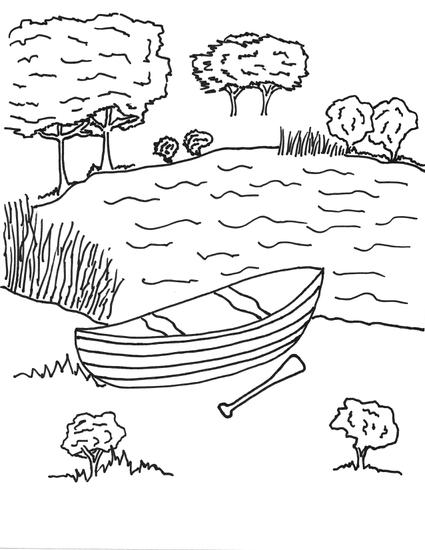 Dibujo para colorear: Lago (Naturaleza) #166069 - Dibujos para Colorear e Imprimir Gratis