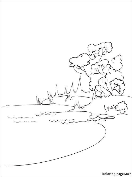 Dibujo para colorear: Lago (Naturaleza) #166078 - Dibujos para Colorear e Imprimir Gratis