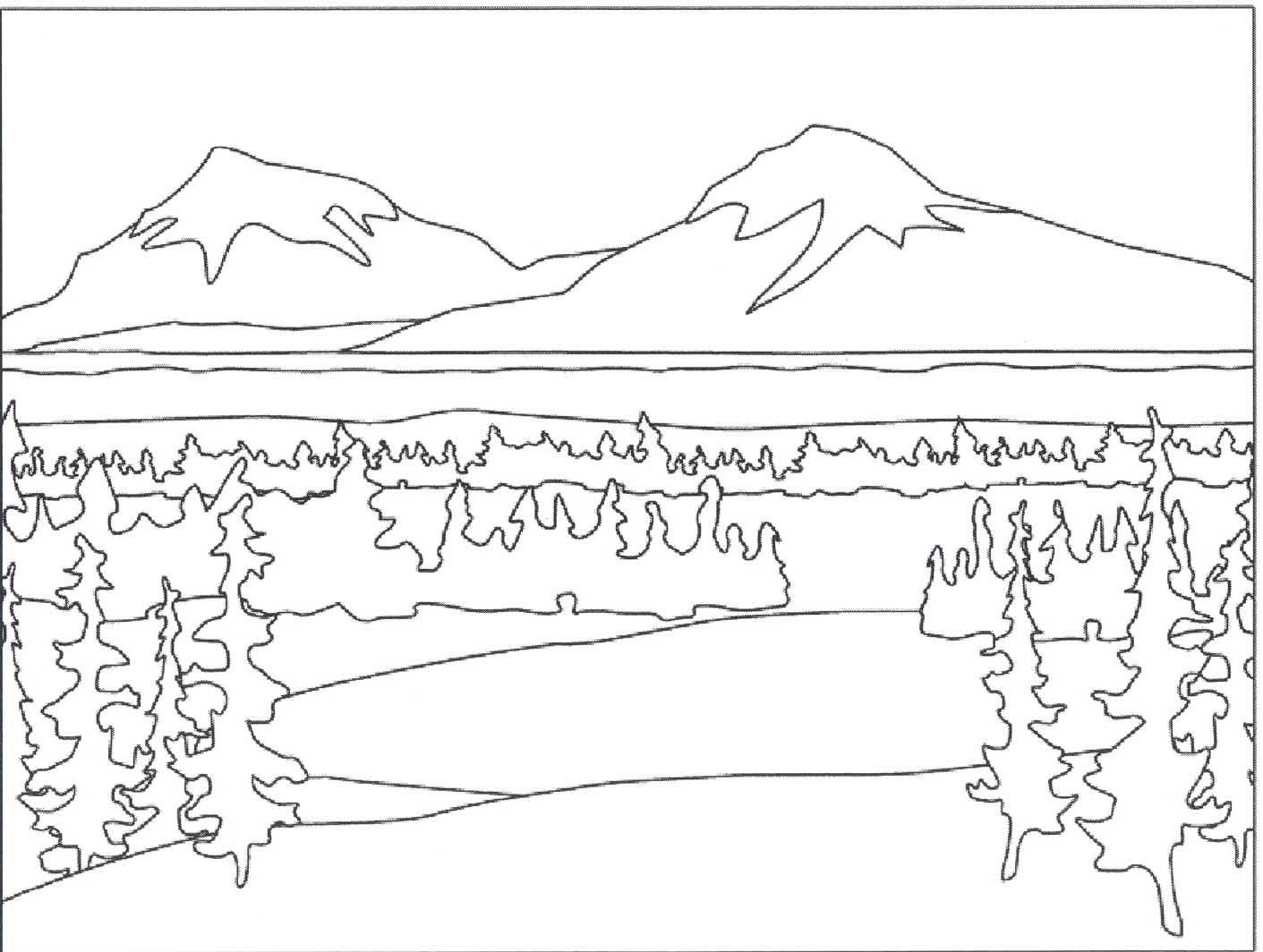 Dibujo para colorear: Lago (Naturaleza) #166211 - Dibujos para Colorear e Imprimir Gratis