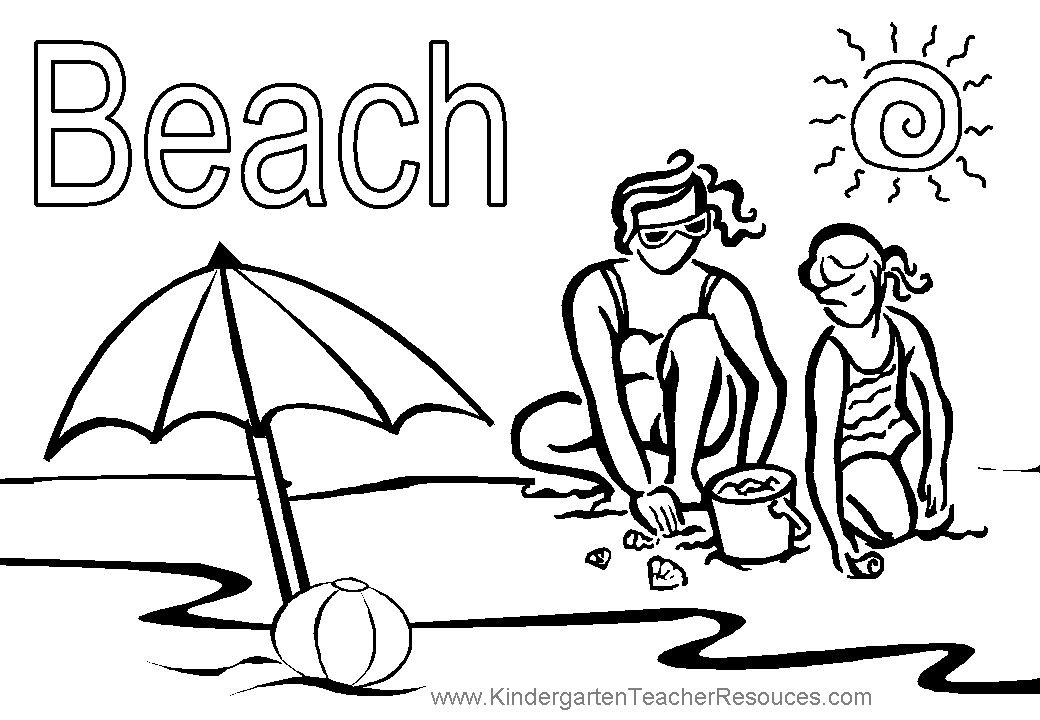 Dibujo para colorear: Playa (Naturaleza) #159023 - Dibujos para Colorear e Imprimir Gratis