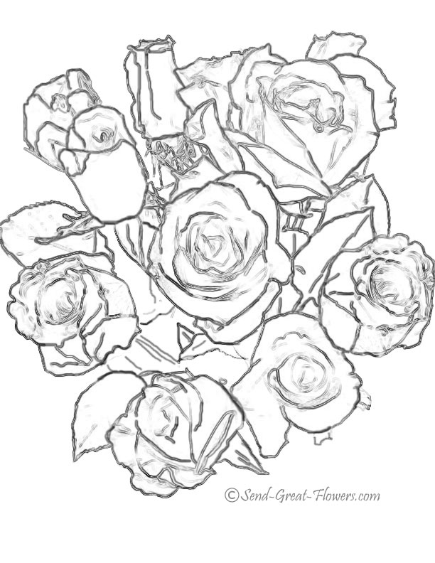 Dibujo para colorear: Ramo de flores (Naturaleza) #160729 - Dibujos para Colorear e Imprimir Gratis